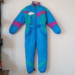 Vintage 80s Apparatus Colorblock Full Body Ski Suit Winter Sports
